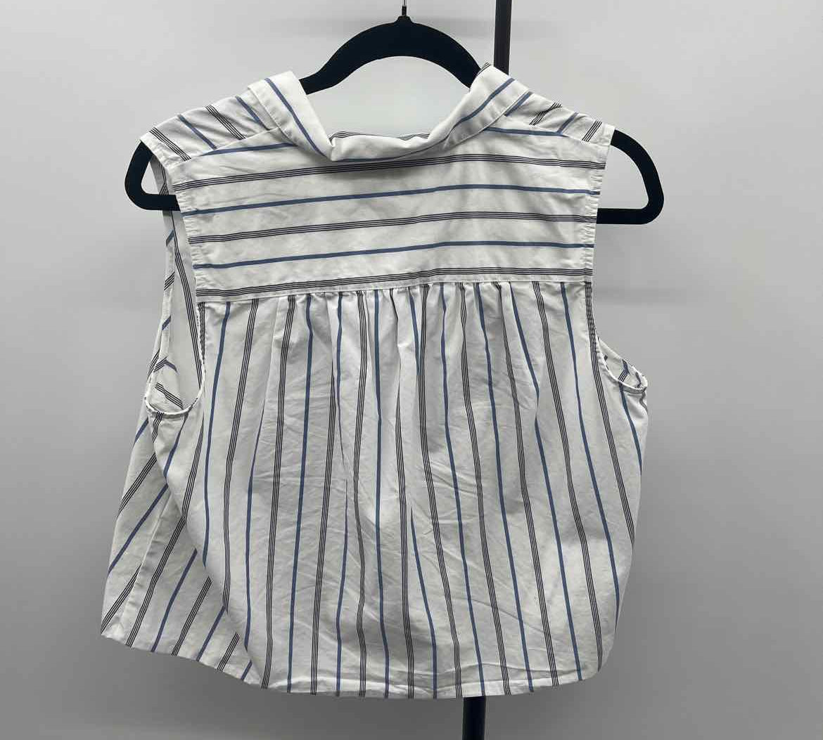 Banana Republic Women's Size M White Stripe Sleeveless Shirt