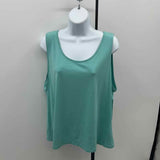 Eileen Fisher Women's Size XL Aqua Solid Sleeveless Shirt