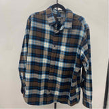 Eddie Bauer Men's Size XL Blue Plaid Long Sleeve Shirt