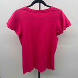 Bib! Women's Size L Pink Ribbed Short Sleeve Shirt