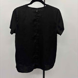 Banana Republic Women's Size S Black Solid Short Sleeve Shirt