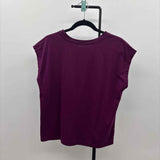 Loft Women's Size S Purple Solid Short Sleeve Shirt