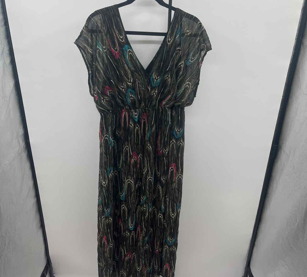 Lane Bryant Women's Size 18 Green Feathers Dress