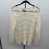 Blakeley Women's Size XS Ivory Textured Long Sleeve Shirt