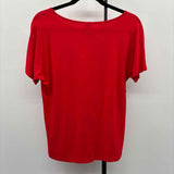 Ravel Women's Size M Red Rhinestones Short Sleeve Shirt