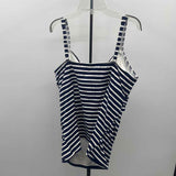 Lands End Women's Size 16 Navy Stripe Swimsuit - 2 Piece