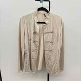 GiGi Moda Women's Size L Beige Shimmer Jacket
