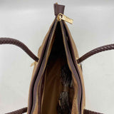 NWT CALIN Brown Double Woven Handled Tote Bag Purse