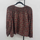 Lucky Brand Women's Size L Brown Floral Long Sleeve Shirt