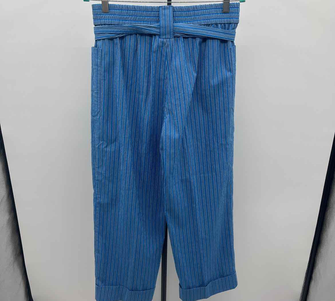 Tory Burch Women's Size 8 Blue Stripe Pants