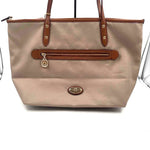 COACH Khaki Nylon Canvas & Brown Leather SAWYER Tote Bag Purse