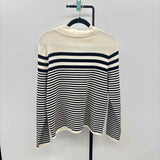 Talbots Women's Size XL Black Stripe Sweater