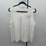 Chico's Women's Size XL White Solid Sleeveless Shirt