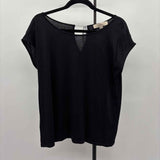Loft Women's Size S Black Solid Short Sleeve Shirt