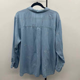Jane & Dilancey Women's Size 1X Chambray Stars Long Sleeve Shirt