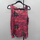 Loft Women's Size L Pink Floral Sleeveless Shirt