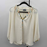 Democracy Women's Size L Ivory Aztec Long Sleeve Shirt