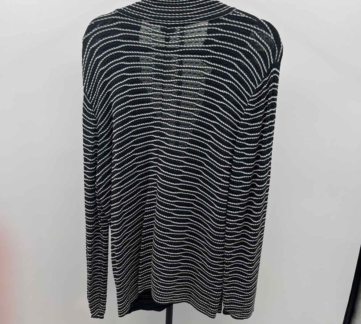 Armani Collection Women's Size 1X Black Stripe Cardigan