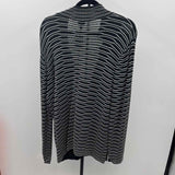 Armani Collection Women's Size 1X Black Stripe Cardigan