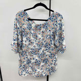 Ivanka Trump Women's Size XL White Floral Short Sleeve Shirt