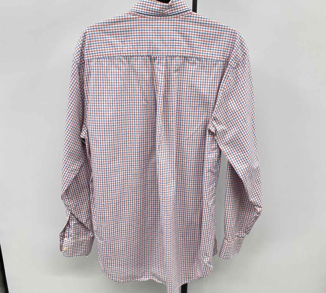 Vineyard Vines Men's Size M Red Cotton Checkered Long Sleeve Shirt