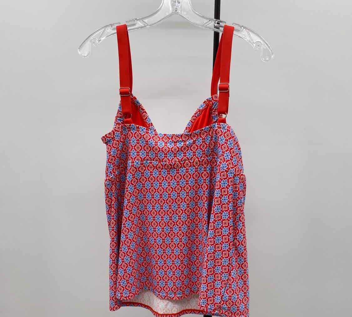 Beach House Women's Size 16 Red Abstract Swimsuit - 2 Piece