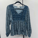 Sigrid Olsen Women's Size M Blue Textured Long Sleeve Shirt