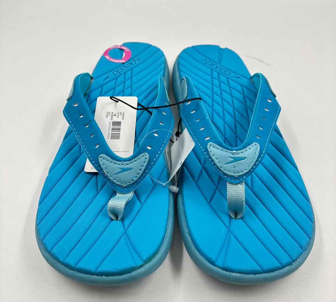Speedo Women's Shoe Size 10 Blue Textured Flip Flops