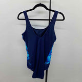 Lands End Women's Size 10 Navy Abstract Swimsuit - 1 Piece