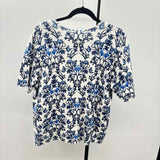 Cece Women's Size XL Blue Floral Sweater