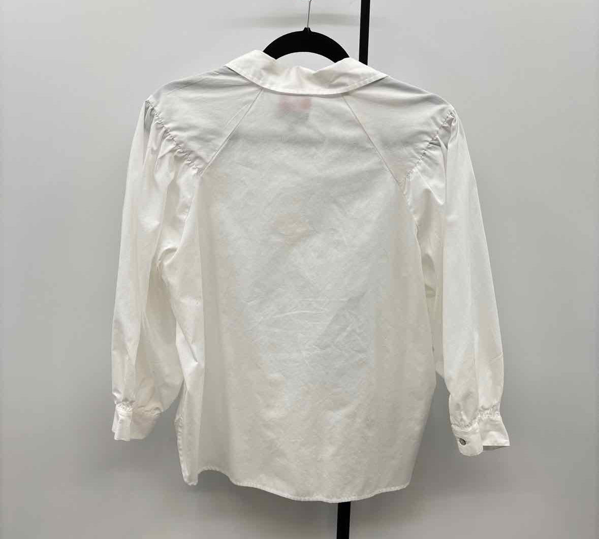 Hester & Orchard Women's Size L White Solid Long Sleeve Shirt