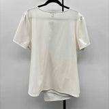 Halogen Women's Size 2X White Solid Short Sleeve Shirt
