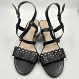 Franco Sarto Women's Shoe Size 7.5 Black Laser Cut Sandals