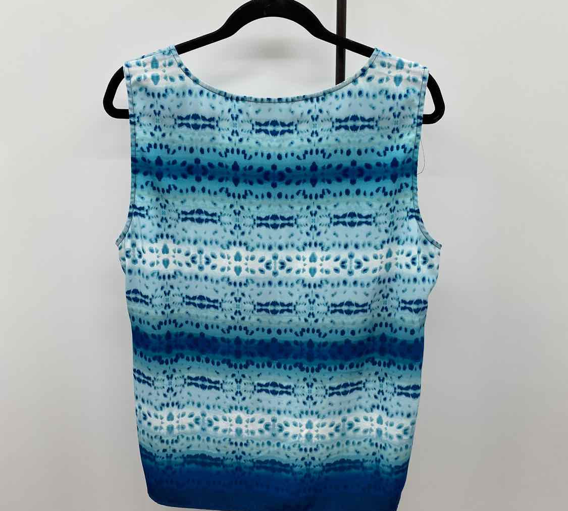 Chico's Women's Size XL Teal Spotted Sleeveless Shirt