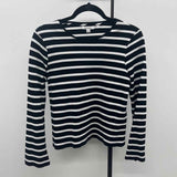 Chico's Women's Size S Black Stripe Long Sleeve Shirt