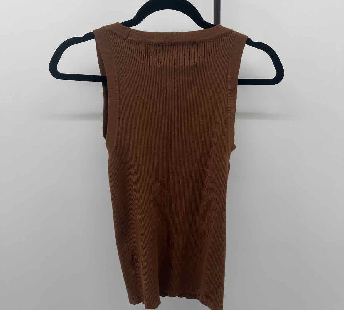 MVN the label Women's Size M Brown Ribbed Sleeveless Shirt