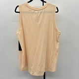 Mono b Women's Size 2X Cream Solid Sleeveless Shirt