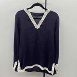 Lands End Women's Size S Navy Solid Long Sleeve Shirt