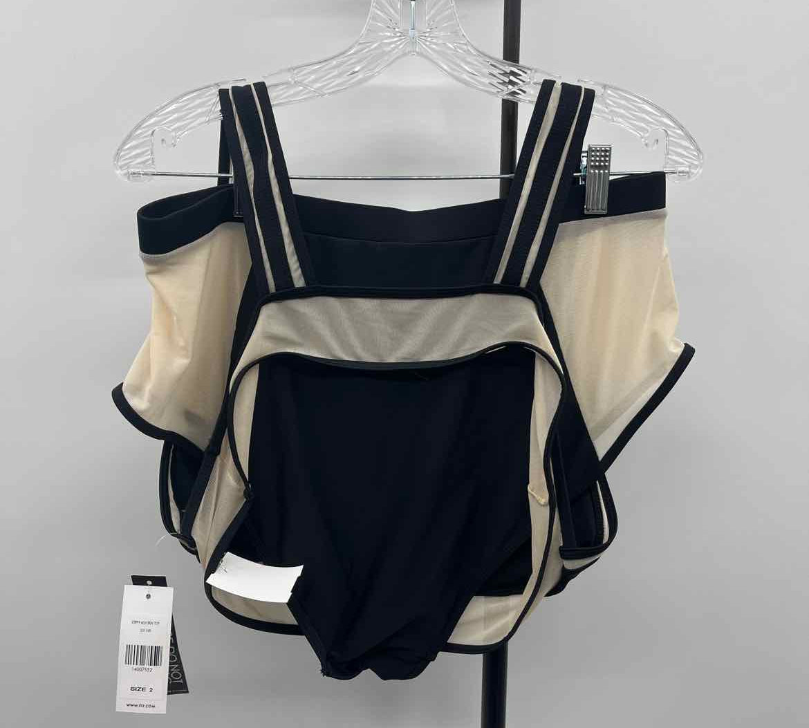 SRV-FTF Women's Size 2X Black Color Block Swimsuit - 2 Piece