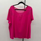 LIVI active Women's Size 3X Fuschia Solid Short Sleeve Shirt