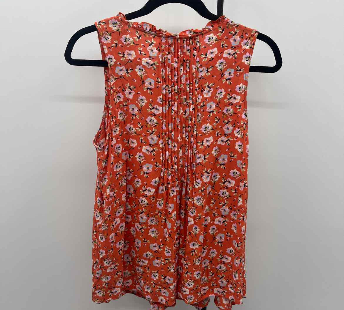 Sanctuary Women's Size M Orange Floral Sleeveless Shirt