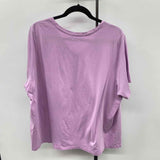 Lands End Women's Size 2X Lavender Solid Short Sleeve Shirt