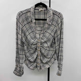 Pilcro Junior's Size M Black Plaid Long Sleeve Shirt