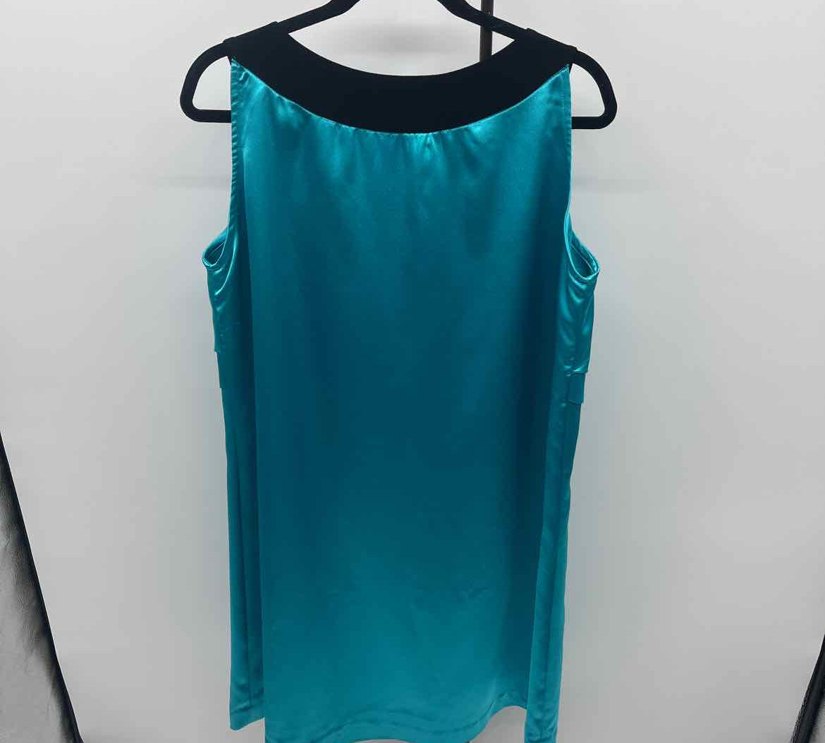 Laura Ashley Women's Size 18 Teal Solid Dress
