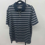Walter Hagen Men's Size XL Navy Striped Short Sleeve Shirt
