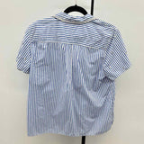 Talbots Women's Size L Blue Beaded Short Sleeve Shirt