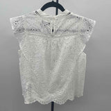 For All Mankind Women's Size S White Eyelet Short Sleeve Shirt