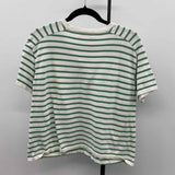 Staccato Women's Size S Green Stripe Short Sleeve Shirt