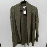 Haven Women's Size L Green Cable Knit Cardigan
