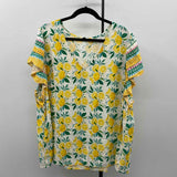 C&C California Women's Size 3X Yellow Lemons Short Sleeve Shirt